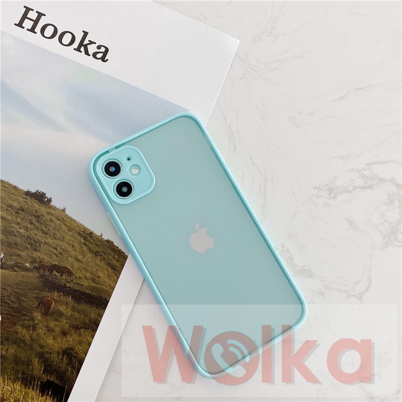 Ốp điện thoại dạng nhám màu macaron bảo vệ camera cho iPhone 6s 6 7 8 Plus iPhone SE 2020 11 Pro Max XR X XS MAX