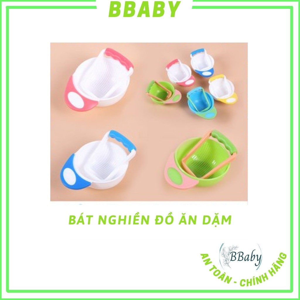 Bộ Bát nghiền Kèm Cán Chế Biến Thức Ăn, Đồ Ăn Dặm Tiện Dụng Đa Năng Cho Bé - BBaby Shop