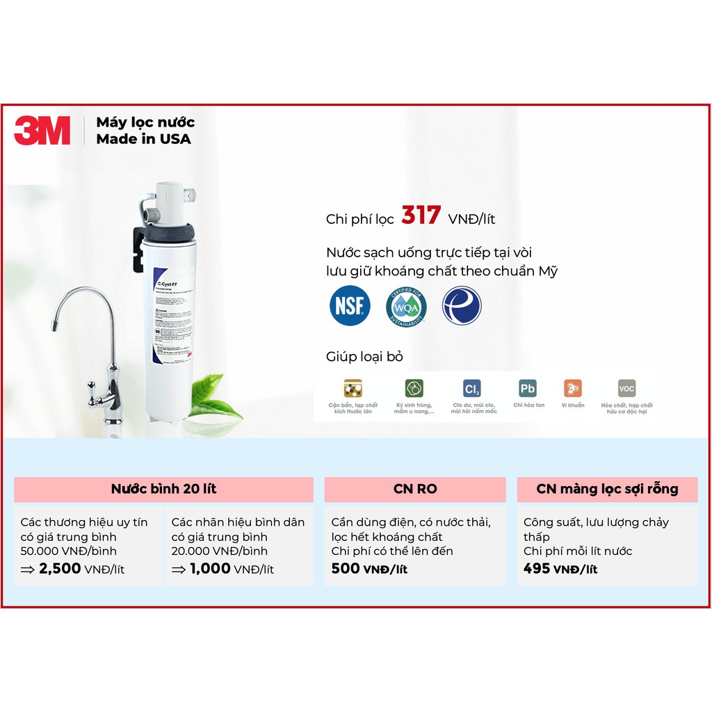 Máy lọc nước 3M AP EASY CYST FF + vòi rửa TEKA IN912