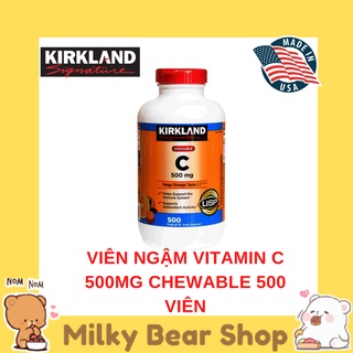 Viên ngậm kirkland vitamin c 500mg chewable lọ 500 viên - tăng sức đề kháng