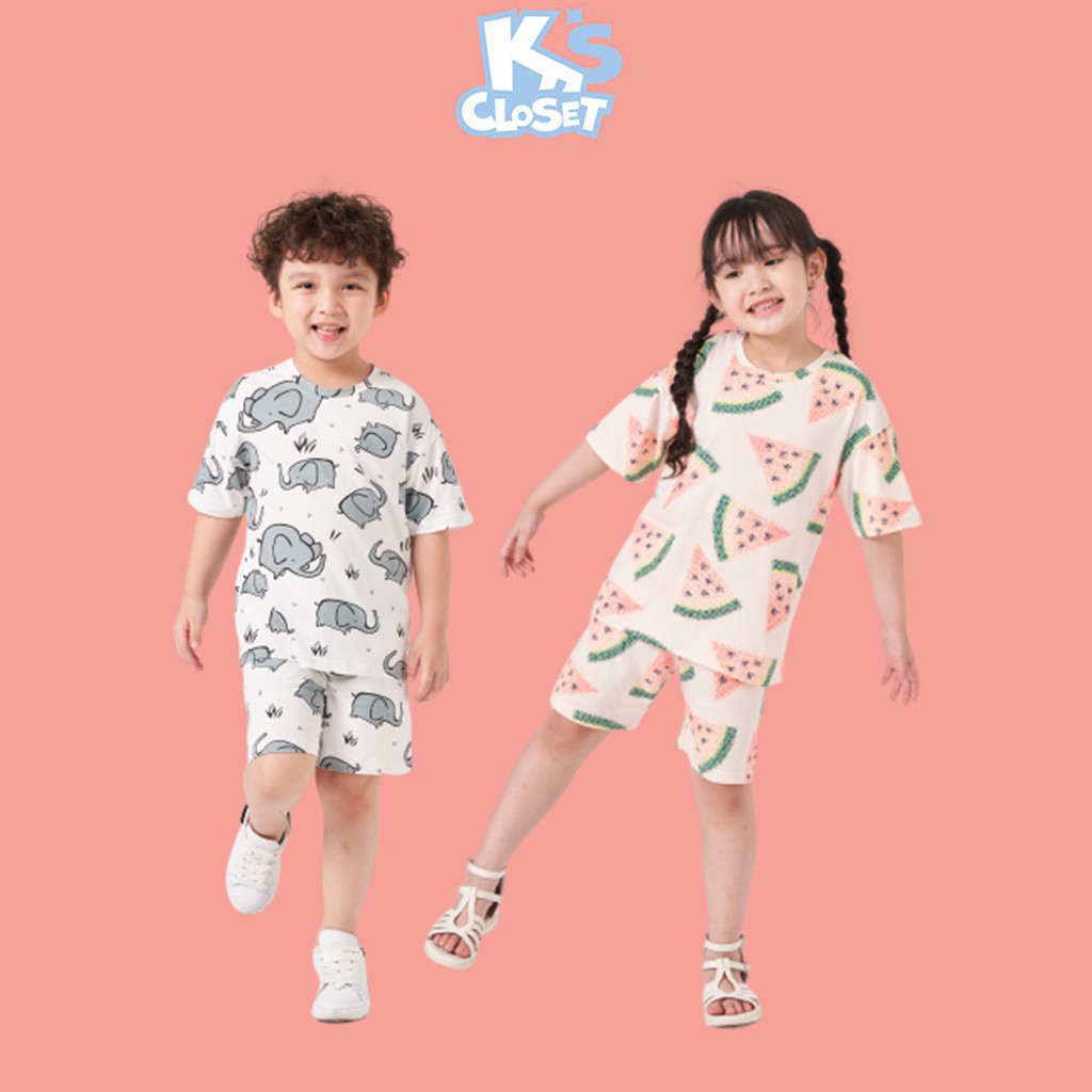 Bộ Quần Áo Cotton K's Closet Cộc Tay Cho Bé Trai Và Bé Gái (2 - 10 Tuổi) E136ONS TM