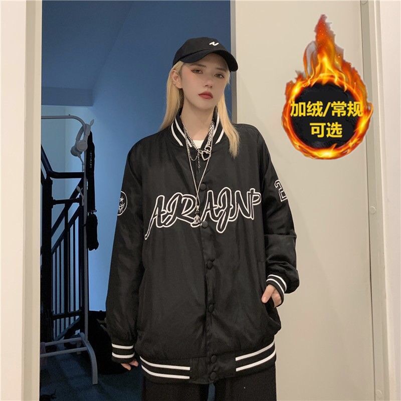ÁO KHOÁC BOMBER NỮ 2 LỚP FORM RỘNG HOT TREND PHỐI CHỮ PHONG CÁCH BÓNG CHÀY