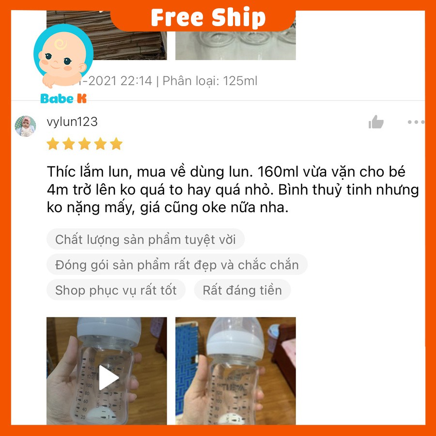 Bình sữa Avent thủy tinh Natural siêu bền 120ml/240ml Shop Babe K