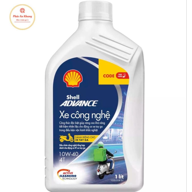 Dầu nhớt 4T Shell Advance xe công nghệ 10W40 SL 1L