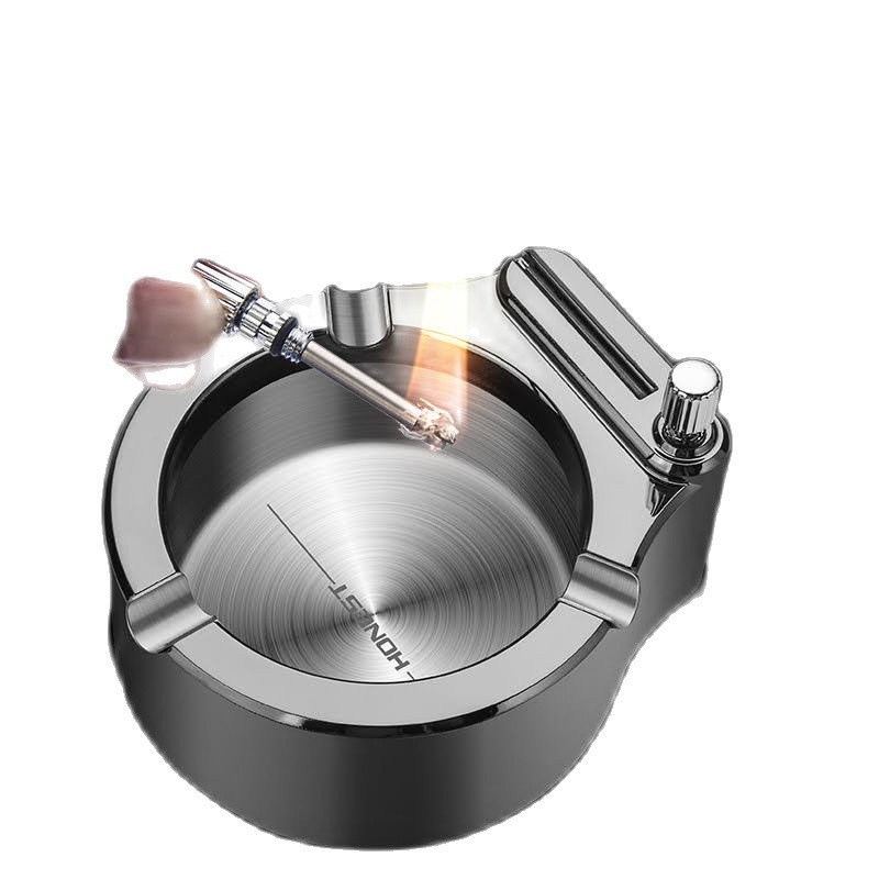 Gạt Tàn Thuốc Lá Inox 902 Chống Gỉ Tích Hợp Diêm Vĩnh Cửu Không Cần Bật Lửa Mỗi Lần Hút