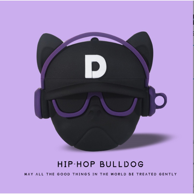 Vỏ đựng case CASE AIRPODS 3/2/1/Pro bảo vệ tai nghe không dây bluetooth,hình Chó HIPHOP - Jerry Shop