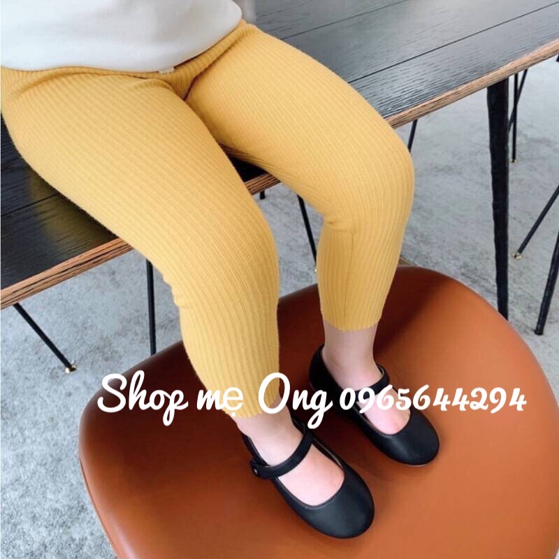 Set 5 chiếc quần legging thun tăm thu đông cho bé