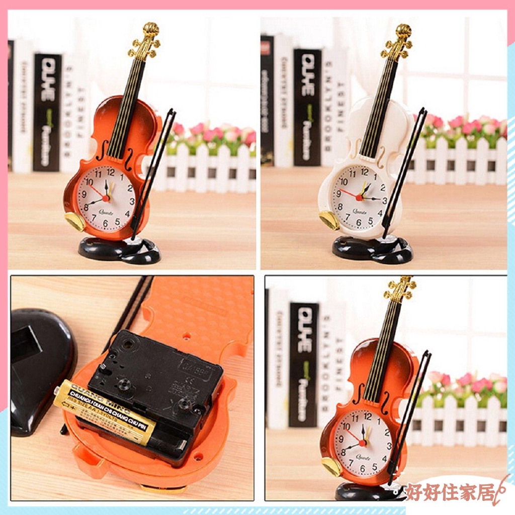 Đồng hồ báo thức để bàn hình đàn violin trang trí nhà cửa