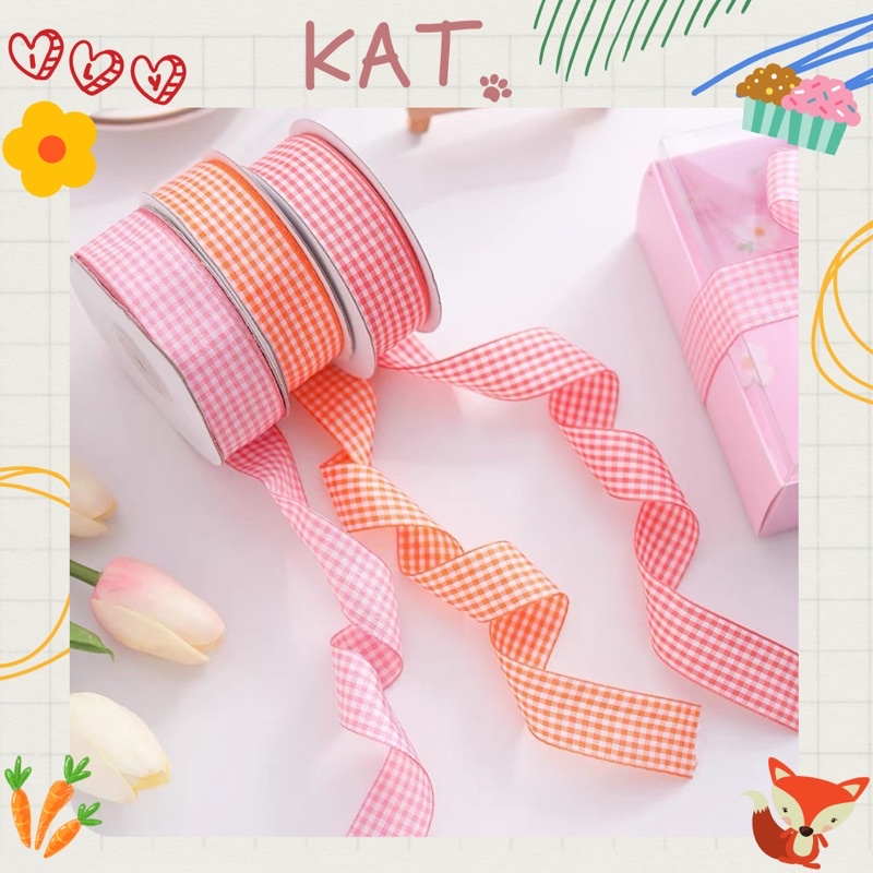 Ruy Băng Vải Trang Trí Hộp Quà Hoạ Tiết Sọc Caro - KAT Official Store