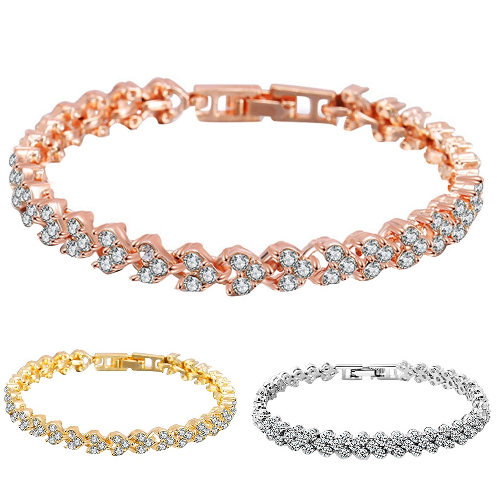 Vòng Tay Hợp Kim Đính Đá Lấp Lánh Sang Trọng Cho Nữ