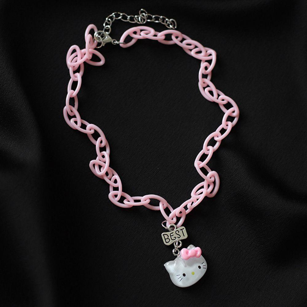 MOCHO Vòng Cổ Choker Mặt Mèo Hoạt Hình Bằng Acrylic