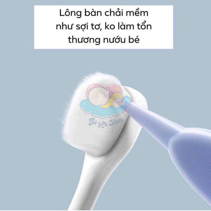 Bàn chải đánh răng cho bé được làm từ hàng vạn sợi tơ siêu mềm