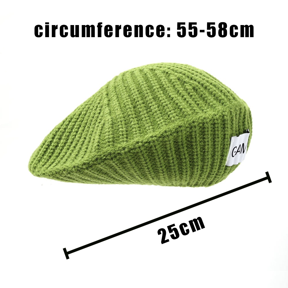 Mũ Beret Dệt Kim Mềm Mại Màu Trơn Phong Cách Anh Quốc Thời Trang Thu Đông Cho Nữ