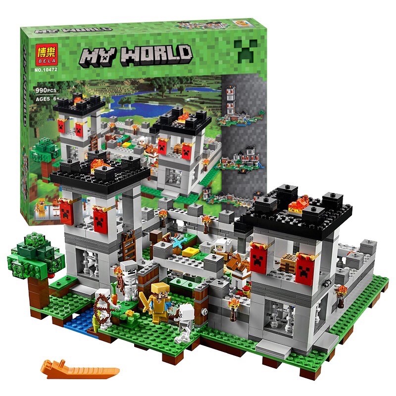 Lego Minecraft my world xếp hình pháo đài bela 10472