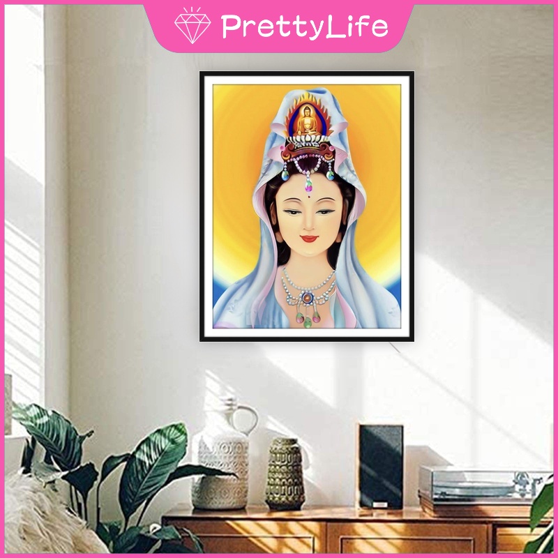 Bộ Tranh Đính Đá 5D Tự Làm Hình Tượng Phật 40x50cm