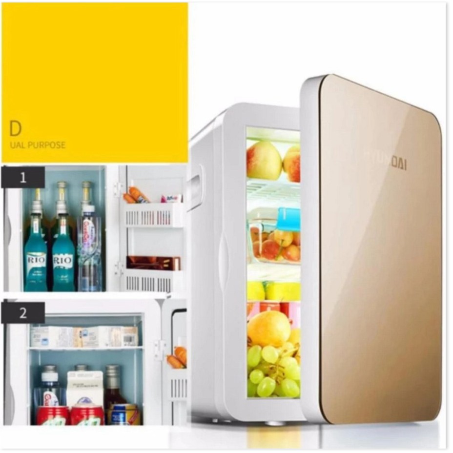 Tủ lạnh mini 20 lít sử dụng tại nhà hoặc trên ô tô siêu mát Hyundai