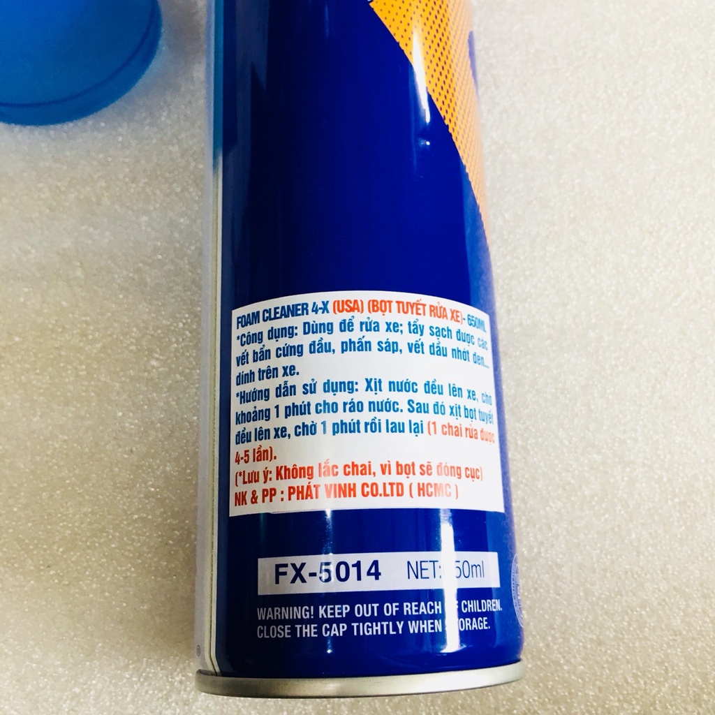 BỌT TUYẾT RỬA XE  FOAM CLEANER 4-X  650ML