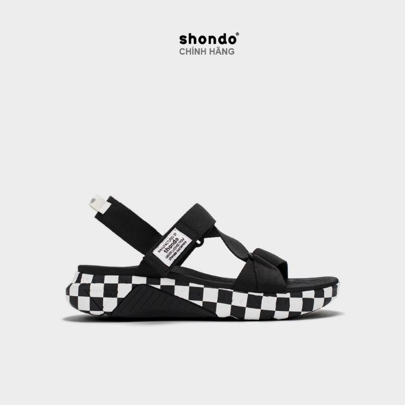 Sandals Shondo F7 Racing caro đen F7C1010