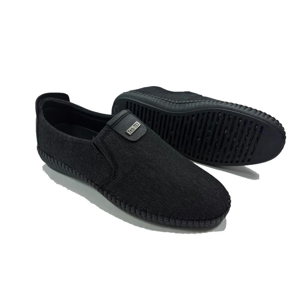 Giày lười vải jean nam màu đen | BigBuy360 - bigbuy360.vn