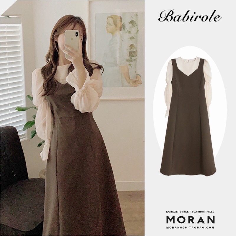 Áo sơ mi nữ MORAN tay phối voan dập viền bo ống điệu đà tiểu thư kiểu Pháp