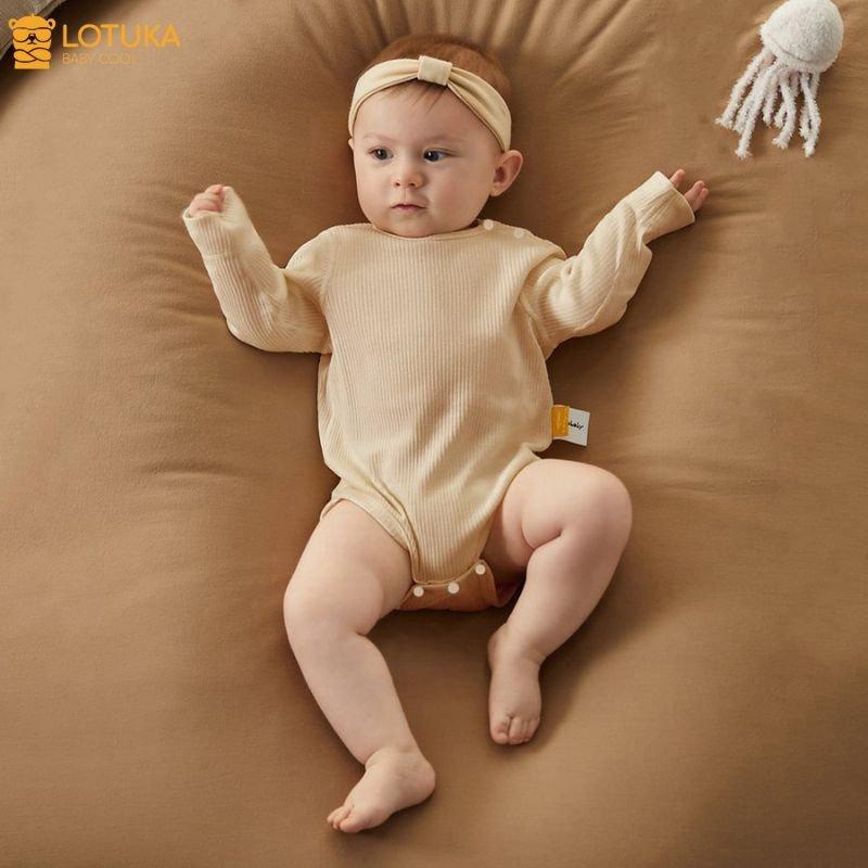 Bodysuit tay dài chất tăm lạnh mềm mịn, thoáng khí, đồ liền thân, body cho bé trai bé gái 0-12 tháng