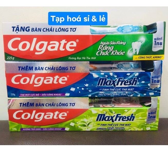 Kem đánh răng Colgate MaxFresh trà xanh 230g tặng bàn chải