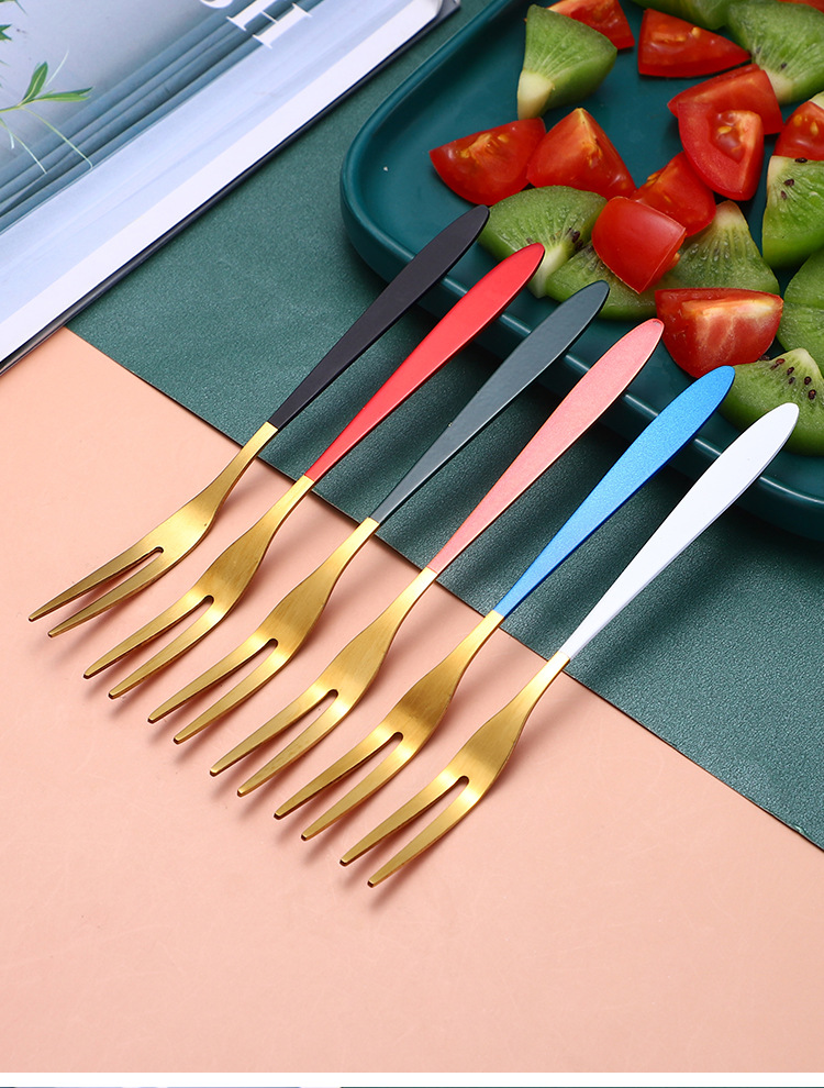 Nĩa/Dao Ăn Trái Cây Bằng Thép Không Gỉ Thiết Kế Đẹp Mắt Chất Lượng Tốt