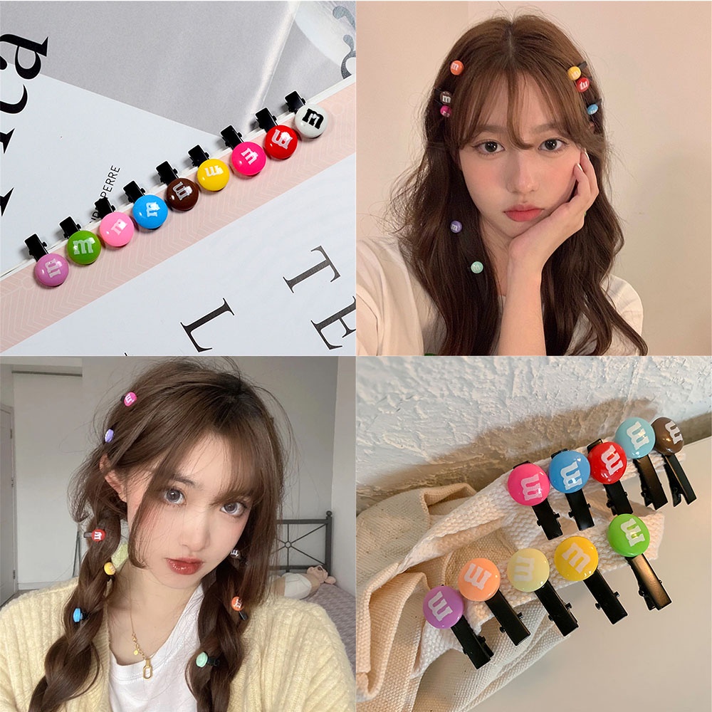 Set 10 Kẹp Tóc Hình Kẹo Màu Sắc Ngọt Ngào Dễ Thương Cho Nữ