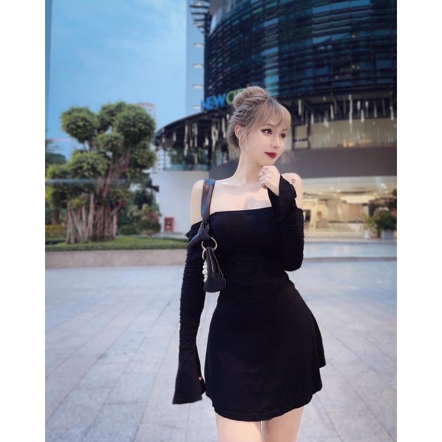 KHO SỈ BOHOME- Đầm bẹt vai tay loe dáng ngắn | BigBuy360 - bigbuy360.vn