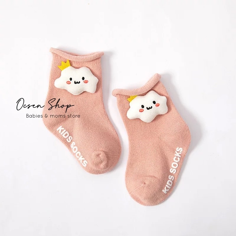 Tất vớ cao cổ hình nổi 3D, có chống trượt, siêu xinh dành cho bé