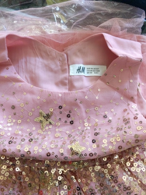 Váy đầm công chúa xuất dư HM bé gái đính sequin lấp lánh