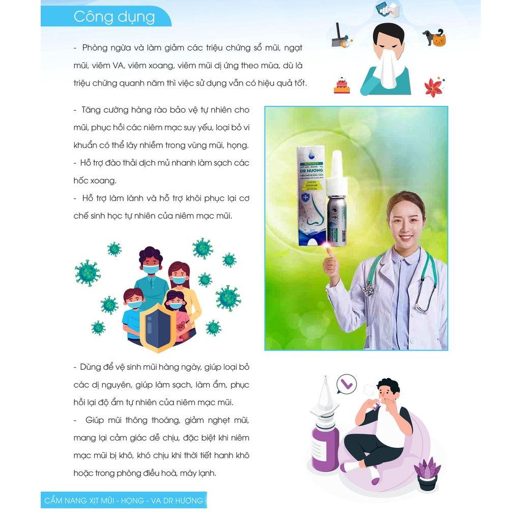 Xịt Viêm Xoang Viêm Mũi dị ứng Dr Hương Thanh Mộc Hương Thảo Dược Tự Nhiên Gia Truyền [ Hàng Chuẩn Mẫu Mới Date 2024 ]