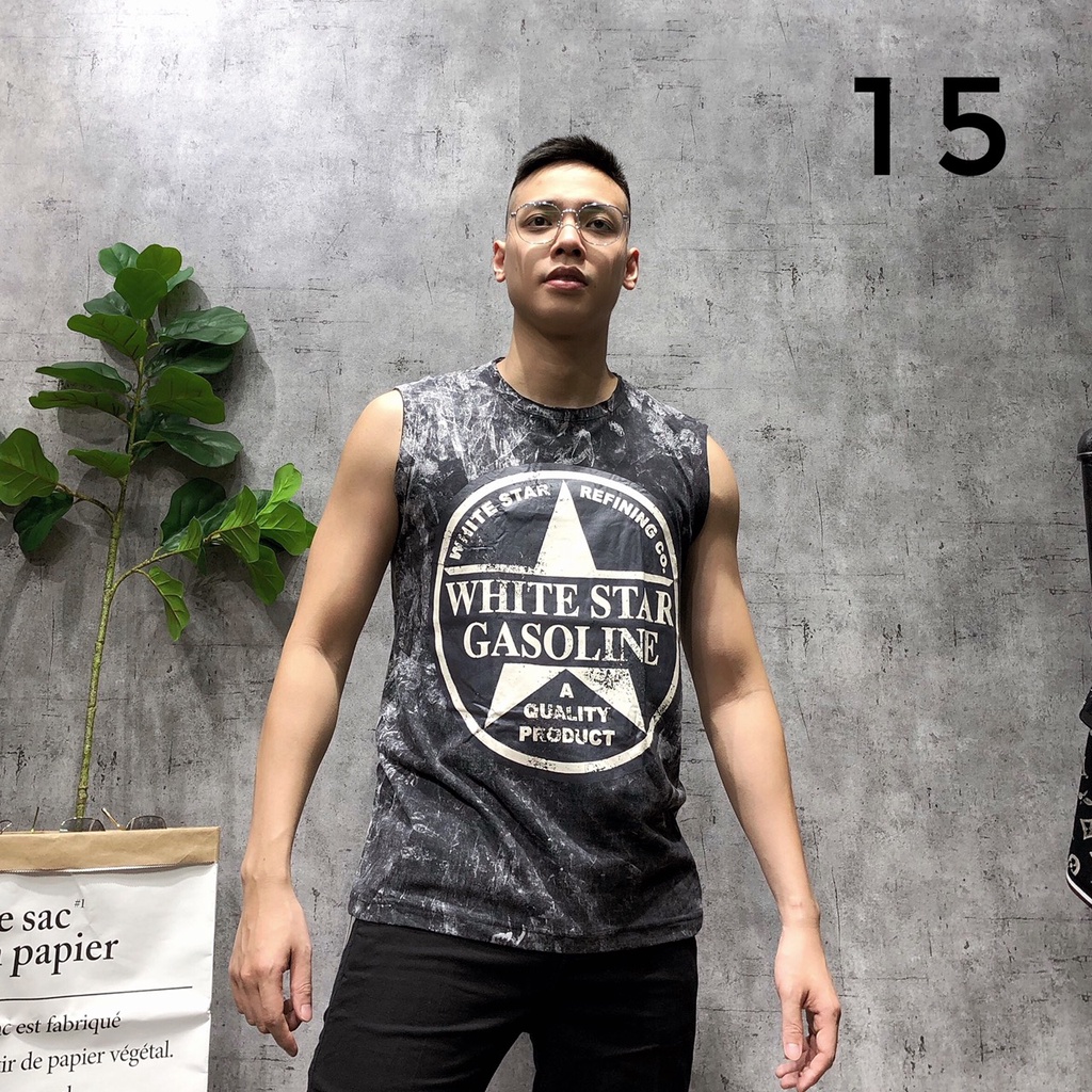 Áo ba lỗ gym tanktop sát nách thể thao bigsize cotton họa tiết đầu lâu thái lan SNTL 68