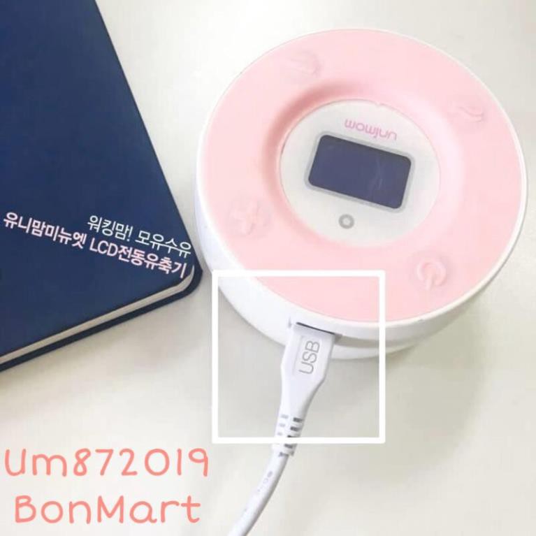 Máy hút sữa điện đôi Unimom Minuet màn hình LCD có pin sạc kèm adapter UM872019