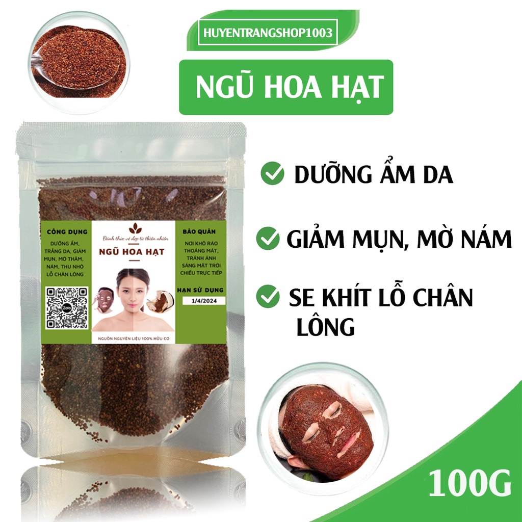 100g mặt nạ Hạt đình lịch, hạt ngũ hoa, ngũ hoa hạt (hạt bình lịch, hạt nhũ hoa) handmade