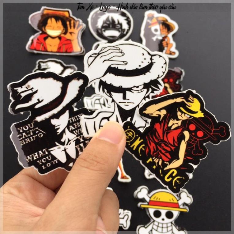 Bán lẻ hình dán Monkey D. Luffy. Decal Sticker chống nước. One piece Mũ Rơm