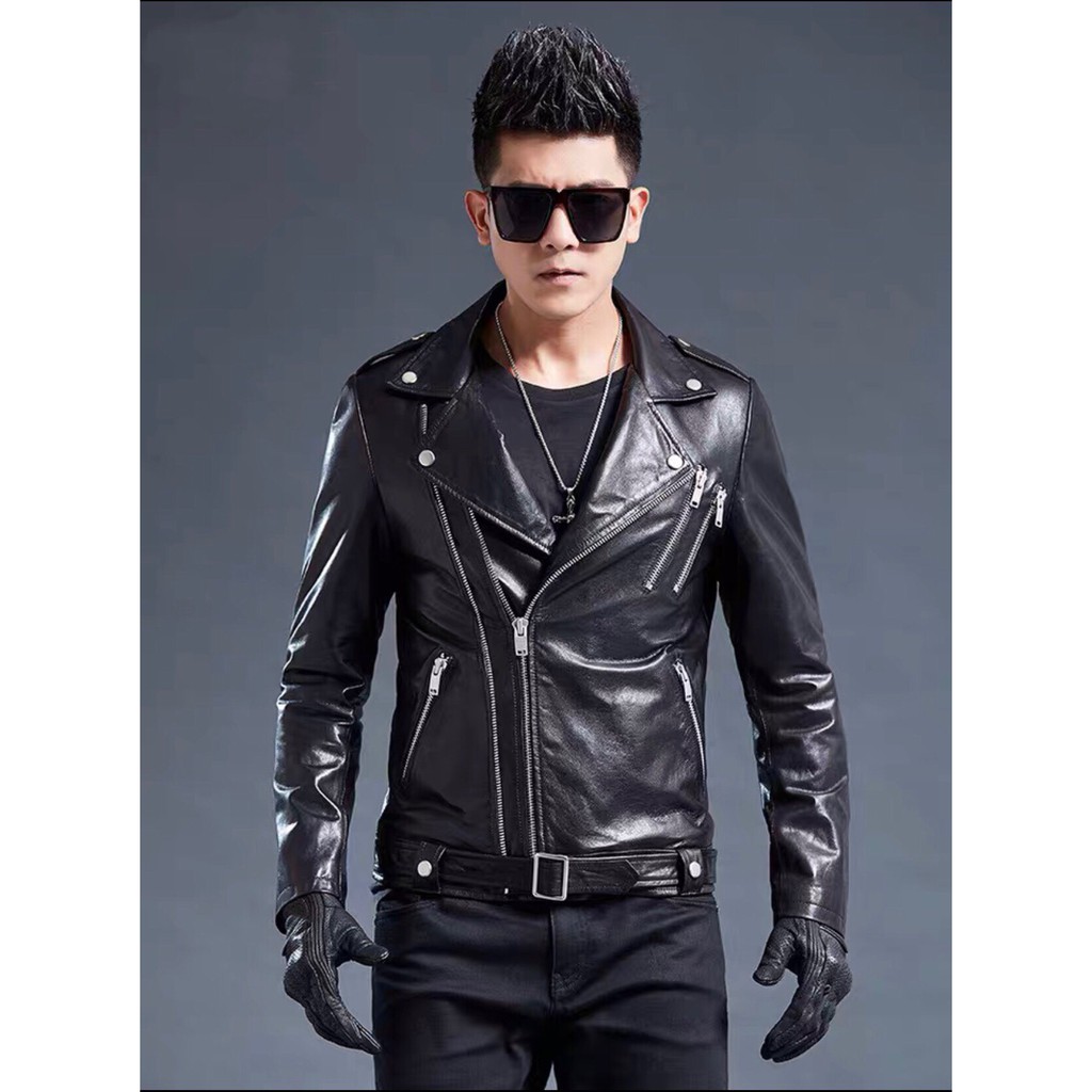 Áo da nam Bicker Jacket Đen Nam tính Cao Cấp | BigBuy360 - bigbuy360.vn