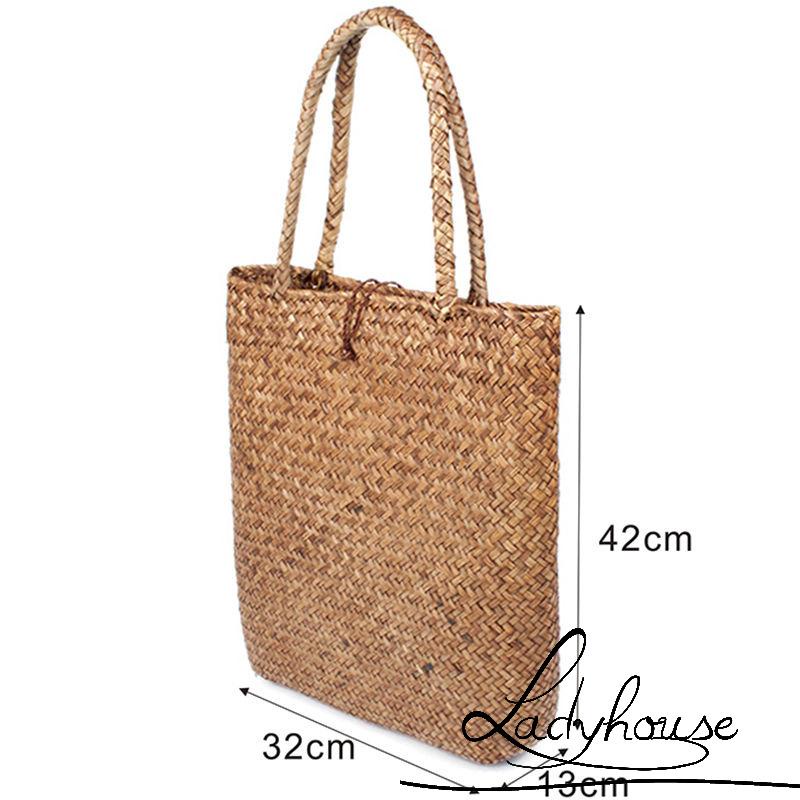 Túi Xách Sức Chứa Lớn Bằng Rơm Dệt Thời Trang Đi Biển Cho Nữ