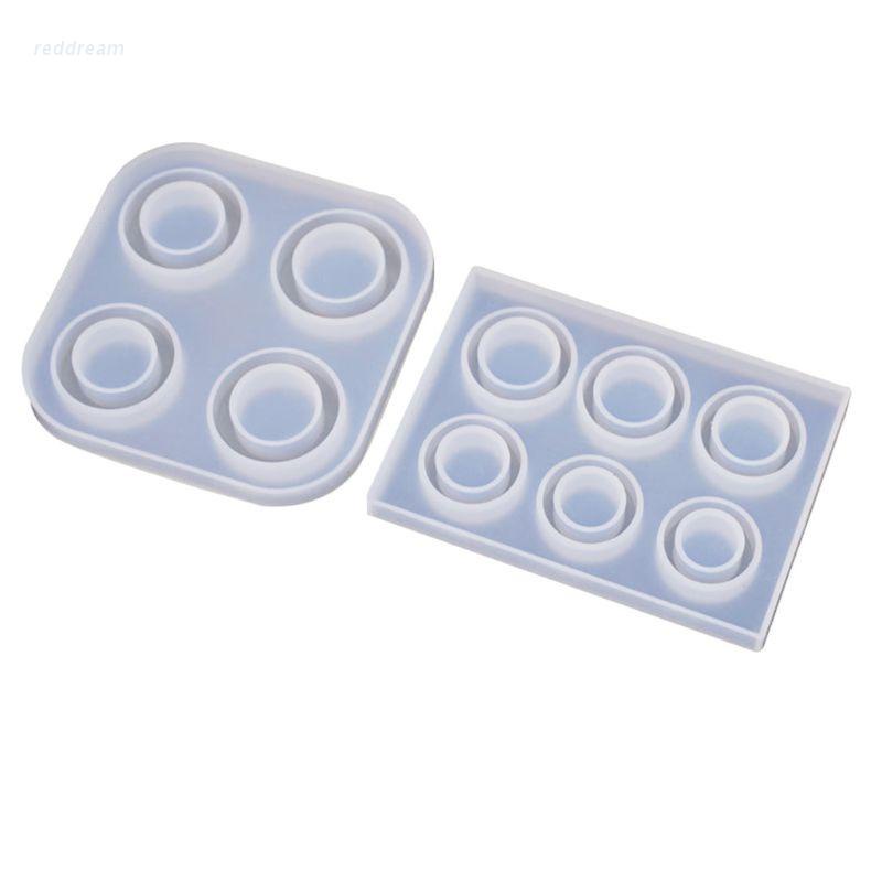 Khuôn silicone làm trang sức 4 / 6 ngăn từ chất liệu resin epoxy tiện dụng