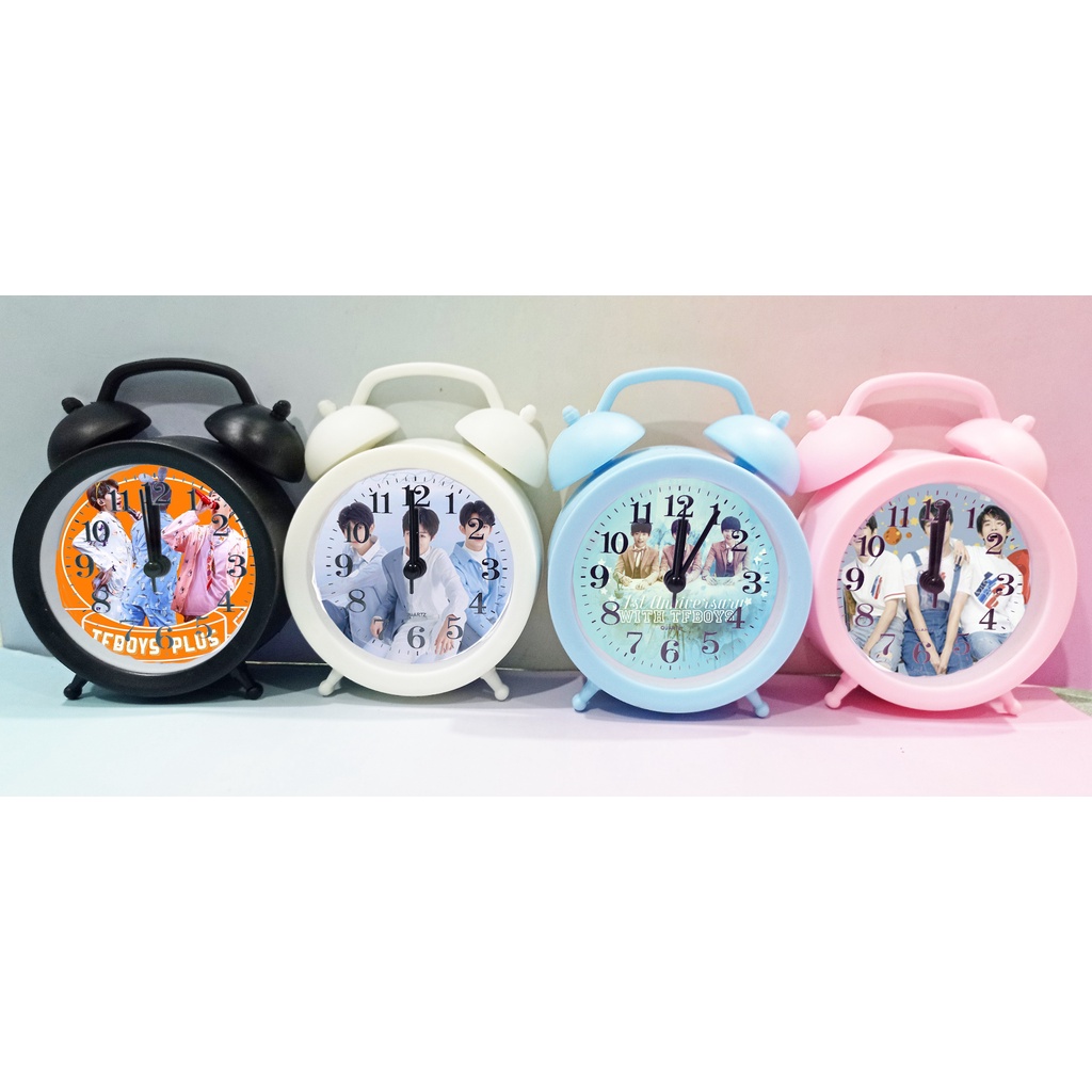 Đồng hồ báo thức tfboys tròn chuông ĐHT5 trần tình lệnh hoàng đế mèo capoo usagyuuun jinbeisan gấu thỏ cherry hoa nhí