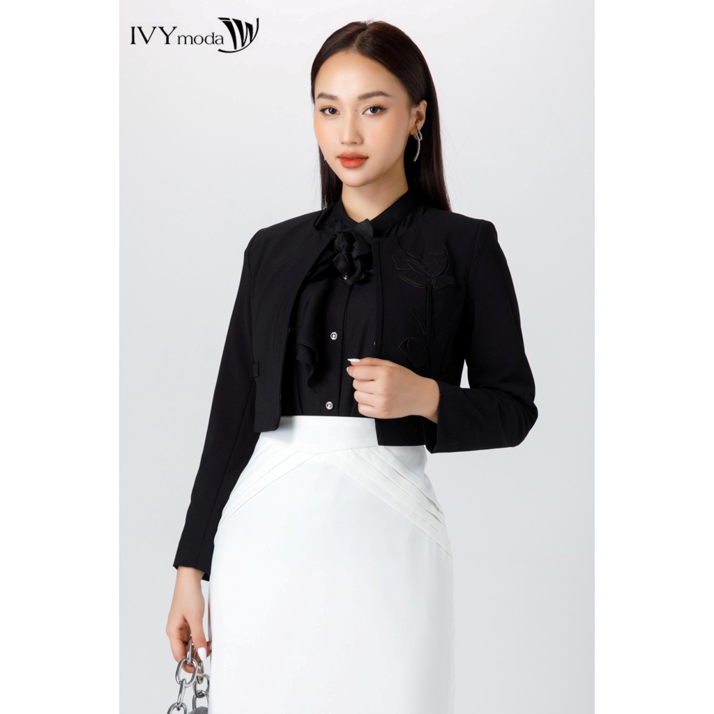 [NHẬP WABRTL5 GIẢM 10% TỐI ĐA 50K ĐH 250K ]Áo vest nữ croptop hoa nổi IVY moda MS 67M7034