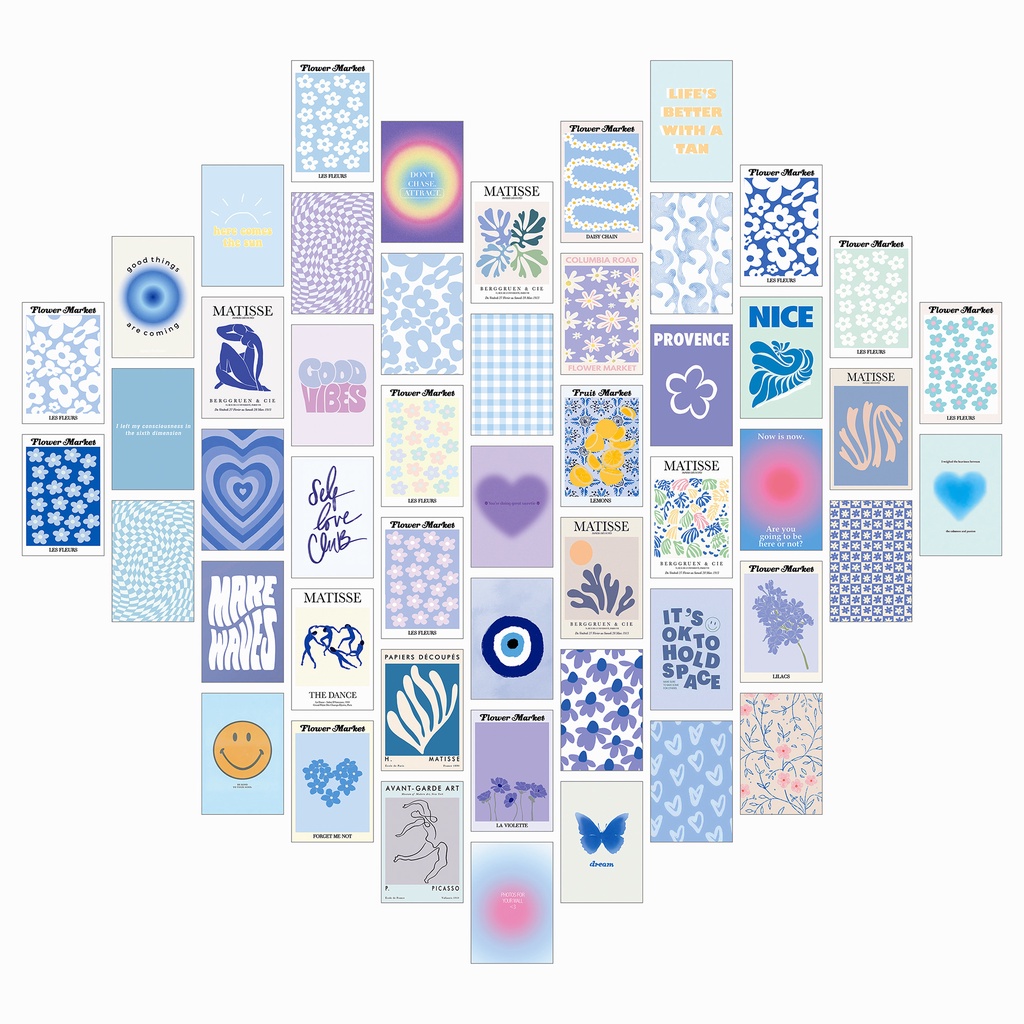 Bộ 50 Tấm Poster In Hình Nhiều Màu Sắc