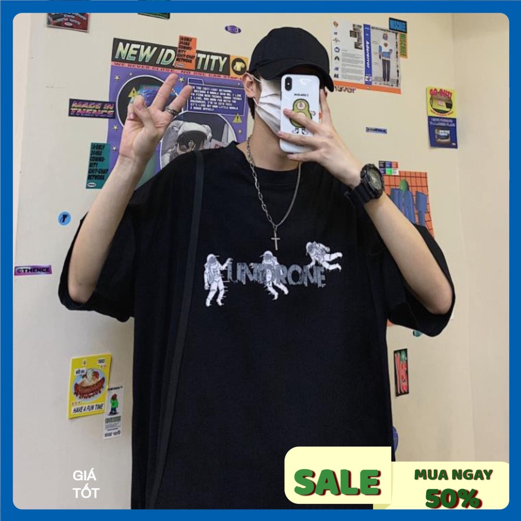 Áo phông tay lỡ nam nữ phong cách oversize unisex chất cotton siêu đẹp vải dày from rộng  A40