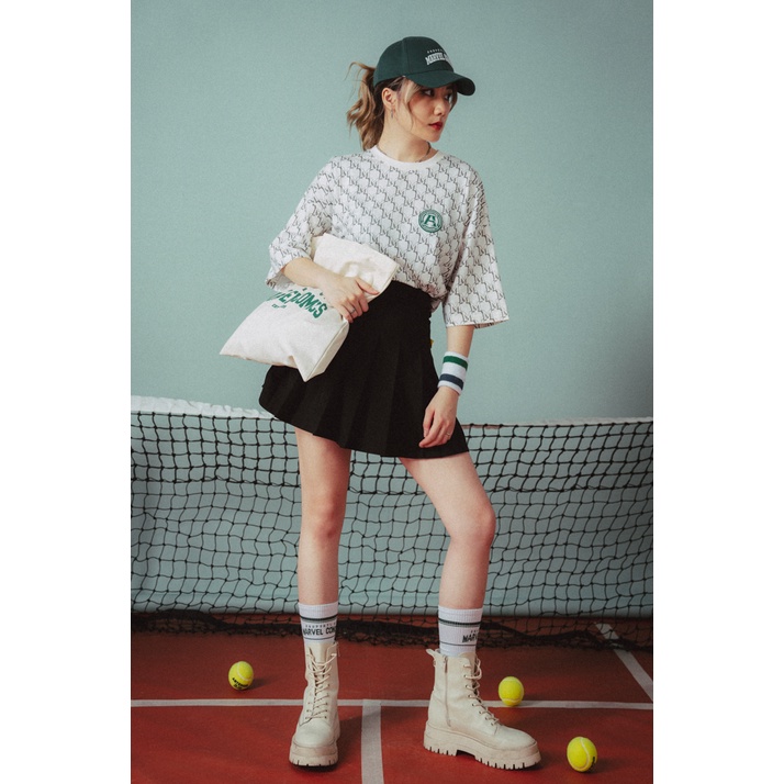 Áo Thun BOO Unisex Dáng Oversized Vải Cotton Cao Cấp In Monogram Marvel BZL