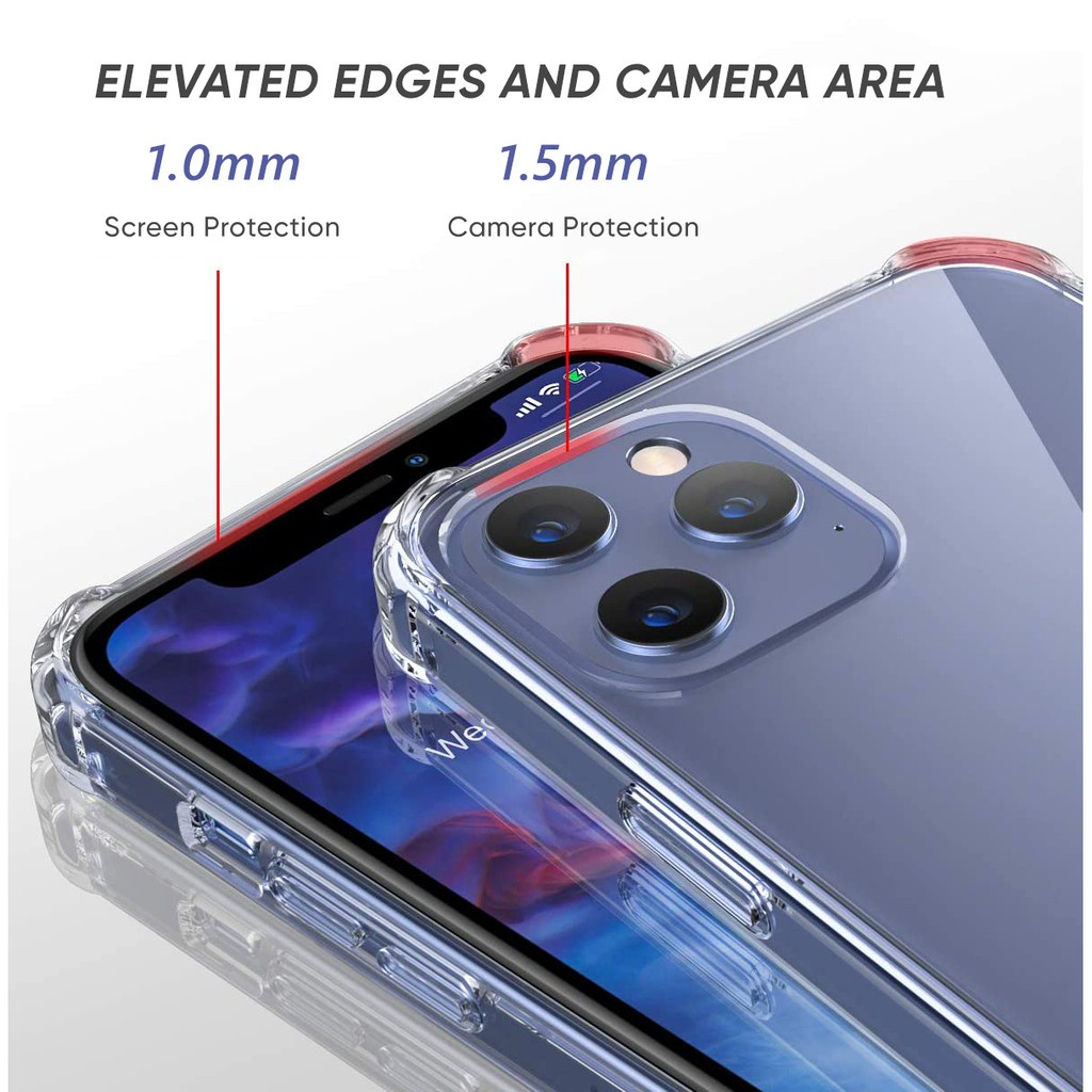 Ốp điện thoại trong suốt bảo vệ bốn góc cho iPhone 11 12 13 Mini Pro X Xs Max 7 8 6 6s Plus Xr SE 2020 SE2