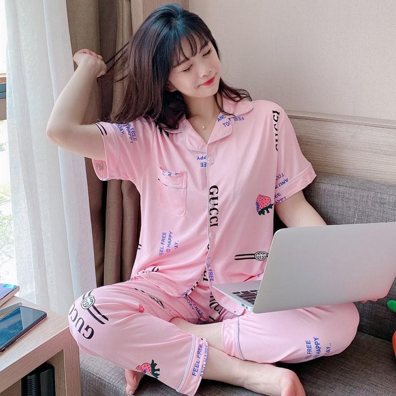Set Đồ Ngủ In Hình Hoạt Hình Xinh Xắn Dành Cho Nữ