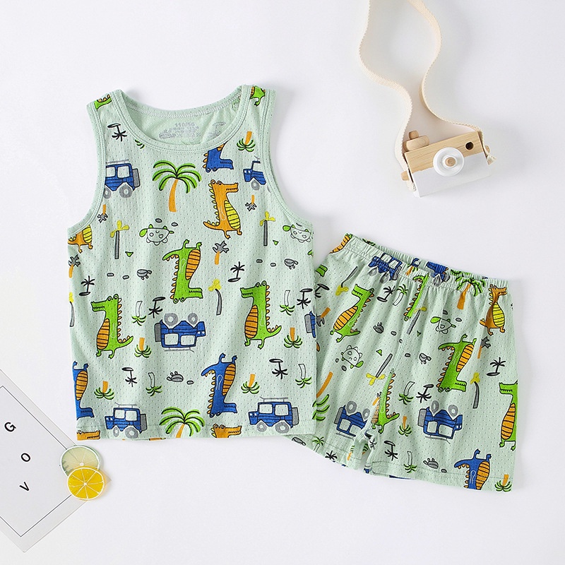 Bộ thun bé trai bé gái lỗ thông hơi sát nách hàn quốc BT20 size 90-150 9-35 kg thời trang trẻ em hàng quảng châu