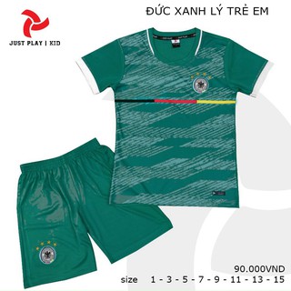 [ĐỒ ĐÁ BANH DỄ THƯƠNG CHO BÉ] Bộ quần áo đá banh Đức xanh lý cho bé trai và bé gái - Thoáng Mát - Thoải Mái
