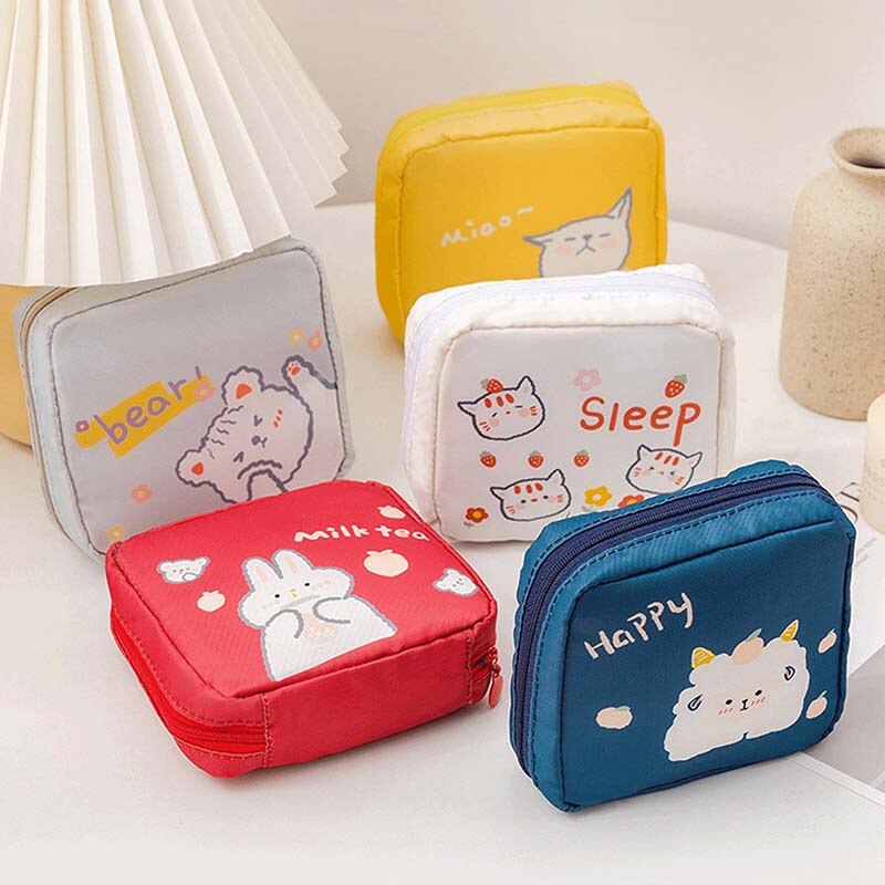 Túi đựng băng vệ sinh/ son môi/ tai nghe/ cáp truyền dữ liệu/ chìa khóa mini chống nước tiện lợi cho nữ