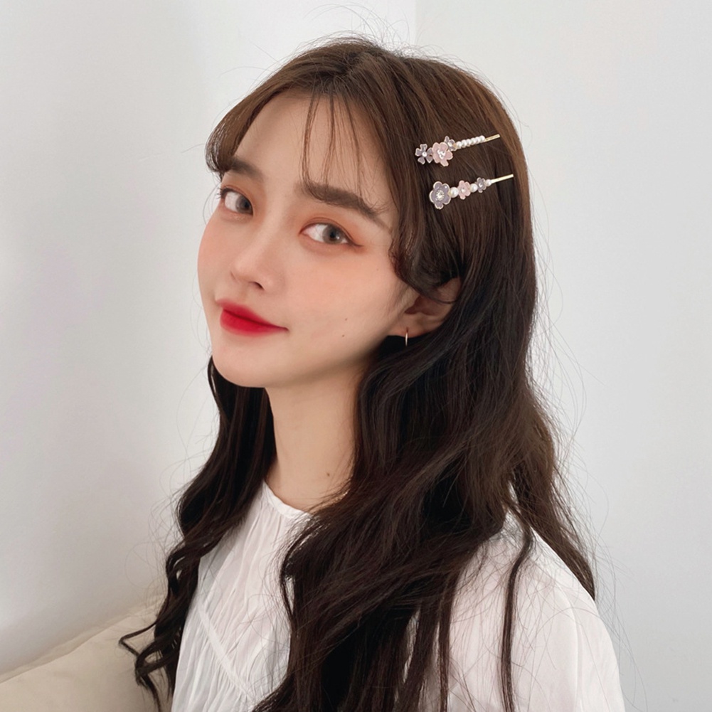 Set 2 Kẹp Tóc Đính Ngọc Trai Giả Thời Trang Cho Nữ